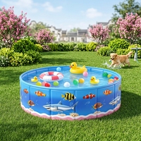 Piscine et baignoire pliables en PVC pour animaux de compagnie, chiens, chats, enfants - Utilisation extérieure portable avec trou de drainage étanche