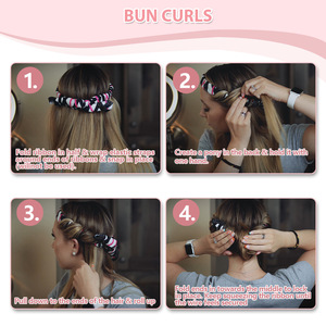 2025, superventas de fábrica, varilla rizadora sin calor, diadema Rosa mágica, rodillos de pelo sin calor para mujeres, pelo largo - Product Image 4