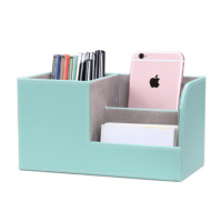 Organizzatore da scrivania di nuovo stile set da tavolo per ufficio in MDF in pelle pu blu di buona qualità