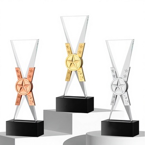 Trofeo Ecológico <span class=keywords><strong>de</strong></span> Cristal Dorado/Plateado/Bronce Star Peak |   Logotipo Personalizado Imprimible para Regalos Corporativos en Ferias Comerciales, Regalos <span class=keywords><strong>de</strong></span> Bienvenida - Product Image 1