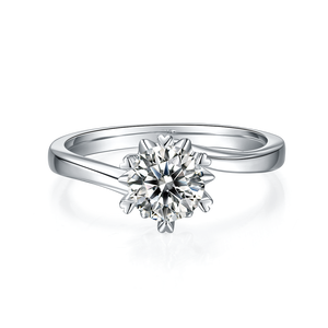 硅石珠宝<span class=keywords><strong>18k</strong></span>白金戒指1ct Vvs钻石订婚硅石戒指 - Product Image 2