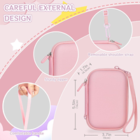 Étui de transport rigide en EVA coloré personnalisé, boîte de rangement portable à fermeture éclair avec sangle de poignet pour accessoires d'écouteurs