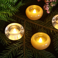 Bougies chauffe-plat scintillantes blanc chaud à piles, allumage automatique quotidien pour Noël, Halloween, mariage, décoration intérieure