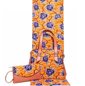 专业工厂非洲爪哇蜡印蕾丝面料手提包艺术包 - Product Image 3