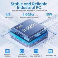 Chasis Industrial sin Ventilador para Computadora Integrada, Core I7-8550U (1.8-4.0GHz), 256GB RAM, 16GB SSD, Doble LAN 2.5G, Wi-Fi 6, Windows 11 Pro