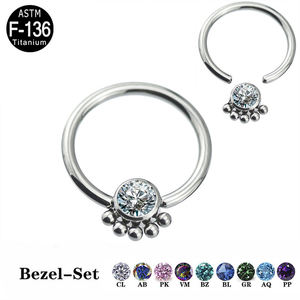 ASTM-Anillo de titanio con rosca interna para <span class=keywords><strong>mujer</strong></span>, joyería para el cuerpo, <span class=keywords><strong>Piercing</strong></span> para la nariz y el pezón, 5-Opa y CZl, F136 - Product Image 3