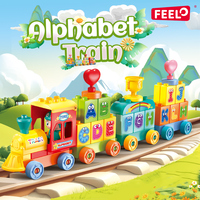 Nouveau FEELO 2025 Alphabet Train jouet 60 pièces grand bloc de construction de particules pour enfants éducation grandes briques bloc de construction ensemble FL42022