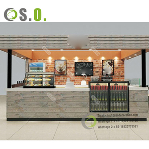 Tùy Chỉnh Hiện Đại Gỗ Cà Phê Trang Trí Cửa Hàng Cà Phê <span class=keywords><strong>Kiosk</strong></span> Đứng Tủ Di Động Thực Phẩm <span class=keywords><strong>Kiosk</strong></span> Cho Trung Tâm Mua Sắm - Product Image 3