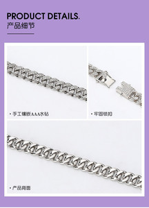 Collares de Cadena Cubana con Diamantes y Accesorio Flip de Estilo Hip Hop Chapados en Oro con el Último Diseño Europeo y Americano para Mujer - Product Image 4