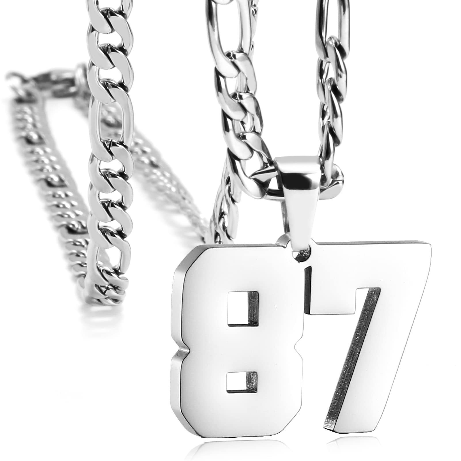 Personalized Stainless Steel Jersey Number Necklace For Men & Boys - Sport Number Pendant Gift