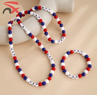 Collier en perles acryliques personnalisées avec inscription « Haiti Football Fans » pour encourager les supporters, décoration, bracelet haïtien