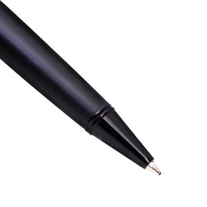 Stylo bille entièrement métallique avec logo personnalisé, recharge 0,5 mm, encre noire, clip doré, noir mat, mécanisme rotatif, stylo publicitaire cadeau - Product Image 3
