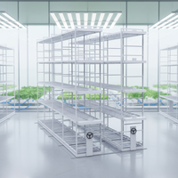 Étagère de culture verticale mobile à double niveau, double face, pour la production commerciale de plantes d'intérieur