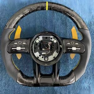Volant en fibre de carbone forgé personnalisé pour <span class=keywords><strong>Mercedes</strong></span> Benz AMG GT W223 W213 W205 W204 G63 E6 X290 GLA45 W206 G65 A45 - Product Image 1