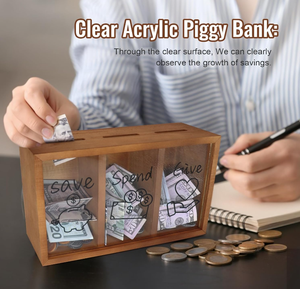 Boîte à épargne en bois portable écologique de haute qualité, très vendue, pour enfants, cadeau, économisez de l'argent, économisez de l'argent, tirelire - Product Image 4