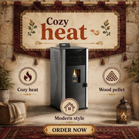 Poêle à granulés automatique SD-PK-160, haute efficacité, chauffage au granulés de bois avec télécommande pour la maison/le chauffage intérieur