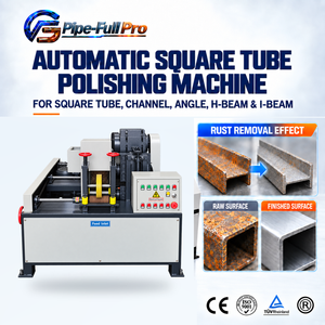 Máquina pulidora de tubos cuadrados para perfiles de acero, hierro angular, barras planas y acabado de superficies metálicas industriales - Product Image 1