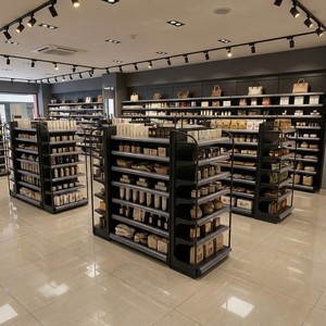 Étagères murales double face pour supermarché, gondoles noires pour magasin de vin <span class=keywords><strong>et</strong></span> spiritueux - Product Image 6
