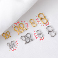 Connecteur de collier et bracelet en acier inoxydable 304 plaqué or 18 carats avec fermoirs M et S, accessoire de bijouterie DIY, fabriqué à Yiwu, Chine