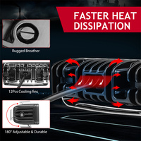 Barre lumineuse de toit 6 pouces 60W à faisceau combiné, motif de faisceau unique, une paire, lumière blanche et ambre pour Ram 1500 Tundra Cherokee Gladiator FJ Cruiser