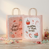 Sacs en papier épais blancs mat laminés pour anniversaire, sacs fourre-tout personnalisés avec logo, poignées en ruban doré, cadeaux d'anniversaire artisanaux