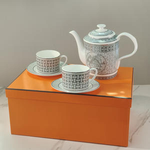 Service à thé en céramique de style européen de luxe en gros pour 2 personnes, décoration de la maison, service à café et à thé - Product Image 2