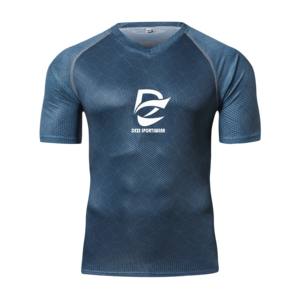 เสื้อกีฬาพิมพ์ลายซับลิเมชั่น ZEDE คอวี แต่งขอบยางยืด ปรับแต่งได้ แขนสั้น เสื้อแข่งขันกีฬาจักรยานเสือภูเขา สำหรับทีมกีฬาแข่งขัน - Product Image 1