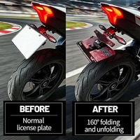 Support de plaque d'immatriculation arrière court YINHI en fer, pliable, motorisé, pour véhicule, prêt pour la piste, portable
