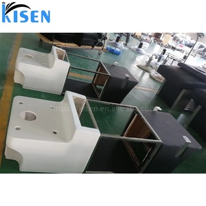 Sillón de peluquería Kisen con masajeador reclinable, cama de masaje para lavado de cabello, terapia capilar, cama de masaje para champú con vaporizador - Product Image 4