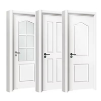 Porte latérale moderne en PVC à texture bois, insonorisée, avec apprêt blanc interne simple, pour chambre à coucher