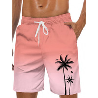 Shorts de bain pour hommes avec logo personnalisé, motif sans couture, taille élastique, décontractés, en nylon et polyester, respirants, imperméables, séchage rapide, pour la plage