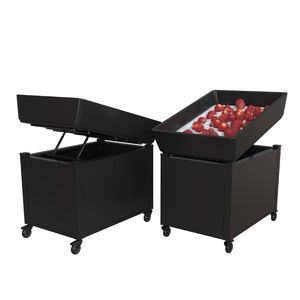 Contenedor de Exhibición Refrigerado con Ruedas Inferiores de Alta Capacidad, Almacenamiento Inferior, Revestimiento Metálico en Resina, Conservación de Calor - Product Image 3