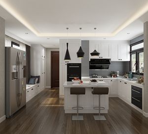 Meuble de cuisine moderne multifonctionnel de luxe léger, îlot de cuisine, table de restaurant, contreplaqué personnalisé, imperméable - Product Image 6