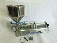 Vente directe d'usine, machine de remplissage semi-automatique pour boissons, aliments, pâtes, sauces, confitures, 1/2 buses, baril en verre/plastique, haute
