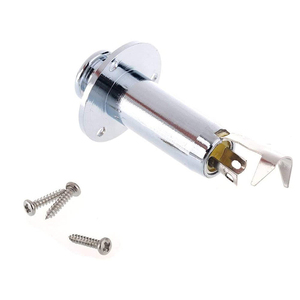 Chrome 6.35mm Mono Endpin Sortie Jack Sangle Bouton Jack Prise pour Guitare Électrique Acoustique Basse - Product Image 6