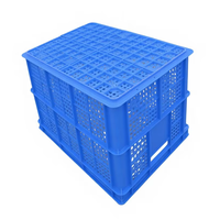 Caisses en plastique empilables et ventilées pour fruits et légumes, de couleur bleue, fabriquées par le fabricant OEM