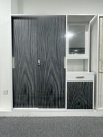 Armoire métallique à portes coulissantes avec miroir, tiroirs en bois, verrouillable, en acier, pour chambre à coucher, rangement de vêtements