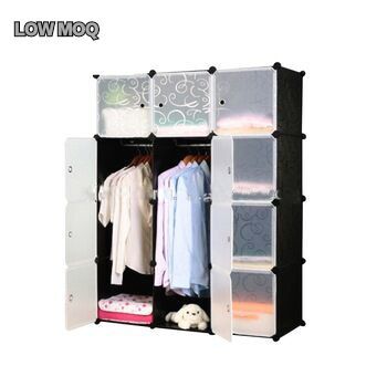 Custom Color Portable Diy Clothes Foldable Cabinet Plastic Organizer Wardrobe Cube Closet Plastic Wardrobes For Clothes