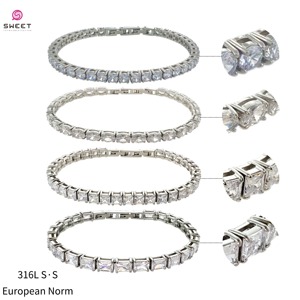 Pulsera de tenis de acero inoxidable para hombre y mujer, estilo hip hop, hecha a mano, geométrica, con circonitas, tipo Miami Cuban Link, en tamaños de 3mm, 4mm y 5mm - Product Image 5