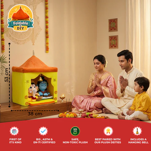 Chokha Vesh Plush Mandir pour Enfants, Kit de Jeu Temples Hindous Pliable et Doux de 53 cm, Jouet d'Apprentissage Spirituel Non Toxique pour 2-4 Ans, Puja à Domicile - Product Image 3