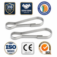 Mousqueton à ressort Simplex en acier inoxydable 316 pour marine, 50 mm, pour lanière, porte-clés, carte d'identité, accessoires de quincaillerie pour yacht et bateau