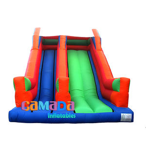 Tobogán de agua seco/húmedo de doble carril inflable de PVC para exteriores de grado comercial para niños y adultos Producto de castillo inflable - Product Image 4