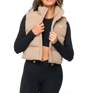 Custom Clothing High Quality Casual Trendy Crop <b>Women</b> <b>Knitted</b> <b>Vests</b> Down Jacket Cotton tank Tops for <b>Women</b> - Product Image 3