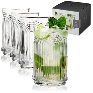 TD Beau bicchieri da Cocktail di lusso di Viski Set di 4 Design creativo di vetro e cristallo borosilicato trasparente