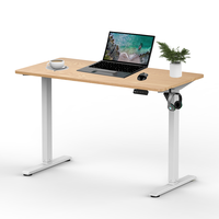 Bureau d'Ordinateur Électrique de Luxe à Moteur Simple, Réglable en Hauteur, Cadre Blanc, pour Bureau