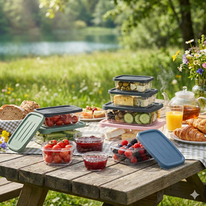 VETRA Ensemble de 5 boîtes de rangement en plastique de 300 ml Petits contenants organisateurs Empilables Sans danger pour les aliments Sans danger pour le micro-ondes Rangement de cuisine - Product Image 6