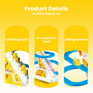 La piccola anatra gialla di vendita calda sale <span class=keywords><strong>le</strong></span> scale e scende la traccia elettrica di anatra che illumina i giocattoli dei bambini - Product Image 4