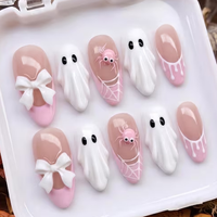 Ongles press-on acryliques faits main personnalisés pour Halloween, style Y2K Punk, carrés courts, avec décorations en strass rouges, cœurs, étoiles et flammes, à coller