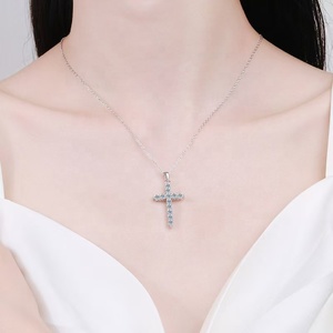 Collar de Diamantes de Oro Blanco Sólido Real de 18k, Claridad VVS1 D, Diamante Cultivado en Laboratorio, Joyería Fina de Lujo - Product Image 4