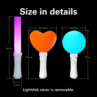 Fabricant de bâtons lumineux LED avec logo personnalisable, vente en gros de bâtons lumineux en forme de cœur, accessoires de cheering pour concerts